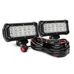 Nilight ZH008 2PCS 6.5 Inch 36W Flood Bar Led Work Driving Light with Off Road Wiring Harness, 2 Years Warranty