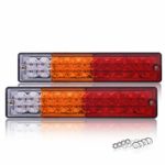 SS VISION 20 LED Trailer Tail Lights Bar – Waterproof, DC12V 5 Wires Red-Amber-White Turn Signal and Reverse Lights for Truck (2 Pack)