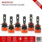 MOSTPLUS 8000 Lumens 80W/Pair-9005+H11+9006 All-in-One LED-TX1860 Chip Really Focused Headlight Bulbs Super Mini Conversion Kit Xenon White Three Years Warranty (3 Pairs)