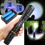 Garberiel 4000 Lumen XML T6 LED 18650 Flashlight Zoomable CREE Focus Torch Lamp Adjustable+ 18650 battery + Dual charger