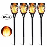 Solar Torch Light, Waterproof Flickering Flame Light Outdoor Decorations/Landscape Led Solar Lamps Garden Patio Lawn Yard, Security Powered Solar Spotlights Decor Driveway Dusk To Dawn (4 Pack)