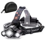 Headlamp,Cobiz Brightest High 6000 Lumen LED Work Headlight,18650 USB Rechargeable Waterproof Flashlight with Zoomable Work Light,Head Lights for Camping, Hiking, Outdoors, Best Christmas Gifts