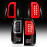 For Black Smoked 2008-2016 Ford F250 F350 F450 F550 SuperDuty LED Tube Tail Lights Pair Brake Lamps
