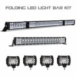 LED Light Bar Kit, Rigidhorse 84000LM 52 Inch 500W + 22 Inch 220W Flood Spot Beam Combo White LED Light Bars + 4PCS 4″ 30W LED Light Pods Fit For Jeep Truck ATV, 3 Years Warranty
