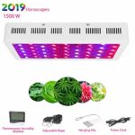 LED Grow Lights 1500W Plant Growing Lamps Full Spectrum Dual-Chip Daisy Chained Design with Bloom and Veg Switch Adjustable Rope Thermometer Humidity Monitor for Greenhouse Hydroponic Indoor Plants