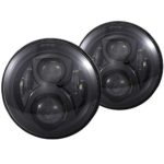Vouke Dot Approved 7″ Round Black Cree LED Headlight High Low Beam for Jeep Wrangler JK TJ LJ CJ Hummber H1 H2 (Pair)