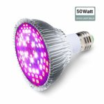 LED Grow Light Bulb GLIME 50W 78LED Full Spectrum Lamp Towards Entire Growth Circle UV&IR contained E27 House Plant Indoor Garden Plants Greenhouse Hydroponic