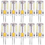 12V G4 LED Bulb 10 Pack Light Lamps AC/DC Non-dimmable 4W Equivalent to 40W T3 Halogen Track Bulb Replacement LED Bulbs Daylight White 6000K