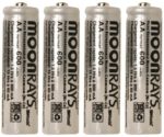 Moonrays Rechargeable NiCd Batteries for Outdoor Solar-Powered Lights (AA, 1.2V, 600mAH, 4-pc Pack)