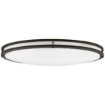 Sunlite 49093-SU LED 32-Inch Oval Flush Mount Ceiling Lighting Fixture Bronze 30K – Warm White