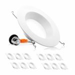 Parmida (12 Pack) 5/6 inch Dimmable LED Retrofit Recessed Downlight, 15W (120W Replacement), Smooth Metal Trim, 1100lm, 5000K (Day Light), Energy Star & ETL, LED Ceiling Can Lights