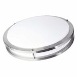OSTWIN 18-inch Large size LED Ceiling Light Fixture Flush Mount, Dimmable, Round 28 Watt (150W Repl) 5000K Daylight, 2000 Lm, Nickel Finish with Acrylic shade UL and ENERGY STAR listed