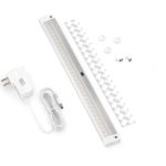 EShine White Finish 12 inch LED Dimmable Under Cabinet Lighting Kit, Hand Wave Activated – Touchless Dimming Control, Warm White (3000K)