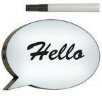 Whole House Worlds The LED Speech Bubble Erasable Message Board Sign with Marker Pen, Battery Powered, 3 AAA Batteries (Not Included) Gift Box, by WHW