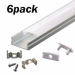 LED Aluminum Channel with Cover – StarlandLed 6-Pack 1Meter/3.3ft LED Channels and Diffusers with End Caps and Mounting Clips for LE 16.4ft LED Flexible Light Strip