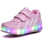 Ufatansy CPS LED Fashion Sneakers Kids Girls Boys Light Up Wheels Skate Shoes Comfortable Mesh Surface Roller Shoes Thanksgiving Christmas Day Best Gift