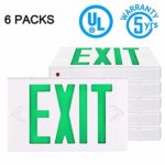SPECTSUN Led Exit Sign with Battery Backup, Hardwired Green Exit Light LED – 6 Pack, Exit Sign Battery/Business Exit Sign Stencil/Exit Combo Light/Lighted Exit Sign/Emergency Exit Light