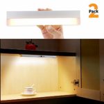 BASON LIGHTING Closet Lights Wireless Led Under Cabinet Lighting Stick on Anywhere with Hand Wave Activated USB Rechargeable Sensor Night Light for Kitchen, Wardrobe, Closet, Garage, 3000K, 2 Pack