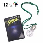 justBe 12 Pack LED Color Changing Light Bulb Necklace Party Supplies Favors Gifts for Kids | Individual Package