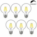 60W Equivalent G25 Dimmable LED Globe Light Bulbs, 7Watt, Medium Screw Base (E26), 4000K Kelvin Daylight White, 800Lm, Bathroom Vanity Mirror Light, 6-Pack