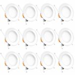 Bbounder 12 Pack 5/6 Inch LED Recessed Light, 3000K Warm White Downlight, Smooth Trim, Dimmable, 13W=120W, 1000 LM, Damp Rated, Simple Retrofit Can Installation, CRI90 – UL + Energy Star