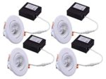 Cloudy Bay 4inch LED Recessed Downlight with Junction Box, Gimbal Retrofit Downlight Dimmable,9W CRI90 Daylight 5000K,Beam Angel 50°,IC Rated,Damp Location-4 Pack