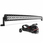 LED Light Bar AUTO 4D 42 Inch Curved Led Work Light 350W with 8ft Wiring Harness, 35000LM Offroad Driving Fog Lamp Marine Boating Light IP68 WATERPROOF Spot & Flood Combo Beam, 2 Year Warranty