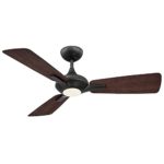 Modern Forms FR-W1819-52L-BZ/DW Mykonos 52″ Three Blade Indoor/Outdoor Smart Fan with 6-Speed DC Motor and LED Light in Bronze. With IOS/Android App