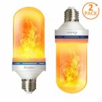 LED Flame Effect Light Bulbs, Calmsen E26 E27 Flickering Fire Light Bulbs with 4 Modes, 5W Flame Bulb for Christmas, Home Decor, Party, Restaurant, Outdoor – 2 Pack
