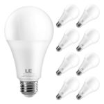 LE A21 LED Light Bulb, Replacement for 100W Incandescent Bulb, 13 Watt 1200 Lumens, High Output, 2700K Soft Warm White, E26 Medium Base, Frosted, Big Type A Bulbs, Pack of 8, Non Dimmable