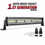 LED Light Bar Curved 24” DWVO 300W Triple Row 20000LM Upgrated Chipset Led Work Light for Offroad Driving Fog Lamp Marine Boating IP68 WATERPROOF Spot & Flood Combo Beam Light Bars, 2 Year Warranty