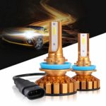 H11 LED Headlight Bulbs 50W 10000 Lumens 6000K Xenon White Extremely Bright COB Chips Error-free Led Conversion Kit H8 H9 Motorcycle and Car Headlight by Max5-2 Yr Warranty