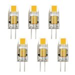 Rayhoo 6pcs Set G4 2W COB LED Light Lamps AC/DC 12V Non-dimmable Equivalent to 15W T3 Halogen Track Bulb Replacement LED Bulbs Warm White 3000K