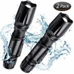 Wsky LED Tactical Flashlight, Best S2000 Water Resistant Work Light Flashlight with 5 Modes, Zoomable, Perfect for Camping Biking Hiking Home Emergency or Gift-Giving (Batteries Not Included)