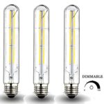 Klarlight Edison T10 Vintage Filament Bulb 6 Watt Dimmable LED Tube Light Bulbs 60W Incandescent T10 Replacement Light for Home Decorative Showcase Bedside Lamp Lighting (3-Pack)