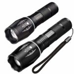 LED Flashlight, RockBirds Portable Outdoor Water Resistant Torch Light Zoomable Flashlight with Magnetic Base (2 PACK)