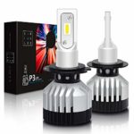 SiriusLED P3 Series H7 Canbus LED Headlight Bulb External driver Super High Power 45W Extremely Bright 14000 Lumen 6500k White Conversion Kit Pack of 2