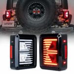 Xprite Linear Series Jeep JK LED Tail Lights, w/Turn Signal & Reverse Light Clear Lens Taillights Assembly for 2007-2018 Jeep Wrangler JK JKU