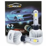 VoRock8 R2 COB H1 8000LM LED Headlight Conversion Kit, High Beam Bulb, Low Beam headlamp, Fog Driving Light, Halogen Head Light Replacement, 6500K Xenon White, 1 Pair- 1 Year Warranty