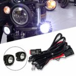 DZG Universal LED Light Wiring Harness Kit 9V/12V/24V with Relay 30A Fuse On/Off Switch for Motorcycle Driving Lights Auxiliary Work Lamps(2 Leads)