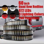 LED Tailgate Light Bar, Moso LED Flexible 60” Quad Row LED Light Strip Waterproof Tail Bed Light, Yellow/Red/White