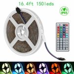 UNPOPULAR LED Strip Light Waterproof 16.4ft RGB SMD 5050 150leds LED Rope Lighting Color Changing Full Kit with 44-Keys IR Remote Controller & Power Supply LED Lighting Strips for Home Kitchen Indoor