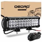 OEDRO LED Light Bar 12 Inch 120W LED Work Light Spot Flood Combo Beam Triple Rows Driving Fog Lights w/Wiring Harness Compatible for Off Road Truck Car Jeep Boat SUV ATV UTV Pickup