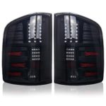 LED Tailights Tail Lamps For Chevy Silverado 1500 2008-2013 Silverado 2500 & 3500 2008-2014 (Black Smoke Replacement Assembly FIT 2007 New Body Style & 3047 Reverse Light Bulbs Models Only)