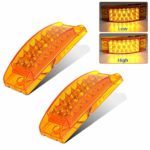 2pcs 6″ Amber LED Side Marker Light 20 LED Rectangle Tail Stop Turn Signal Light Clearance Light for Truck Trailer Boat Marine [Sealed & Waterproof]