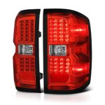 VIPMOTOZ Red Lens LED Tail Light Lamp Assembly For 2014-2018 Chevy Silverado 1500 2500HD 3500HD Incandescent Model, Driver & Passenger Side