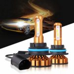 9007 LED Headlight Bulbs 50W 10000 Lumens 6000K Xenon White Extremely Bright COB Chips Error-free Led Conversion Kit Motorcycle and Car Headlight by Max5-2 Yr Warranty