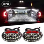 Nilight TR-05 60″ 2PCS 60” 180 LEDs Bed Strip Kit with Waterproof on/Off Switch Blade Fuse 2-Way Splitter Extension Cable for Cargo, Pickup Truck, SUV, RV, Boat (White Light)