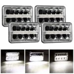 4X6 LED Headlight, AAIWA Sealed Beam Headlight Replacement with High Low Beam DRL, 4PCS LED Headlamp H4651 H4652 H4656 H4666 H6545 for Peterbil Kenworth Freightinger Probe Oldsmobile Cutlass