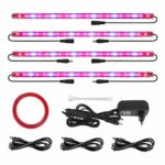 4 Packs LED Grow Light with Timer, LIGHTIMETUNNEL 40W Grow Light Bar Strip Grow lamp 4 Levels Brightness Dimmable for Indoor Plants Gardening Hydroponics Greenhouse